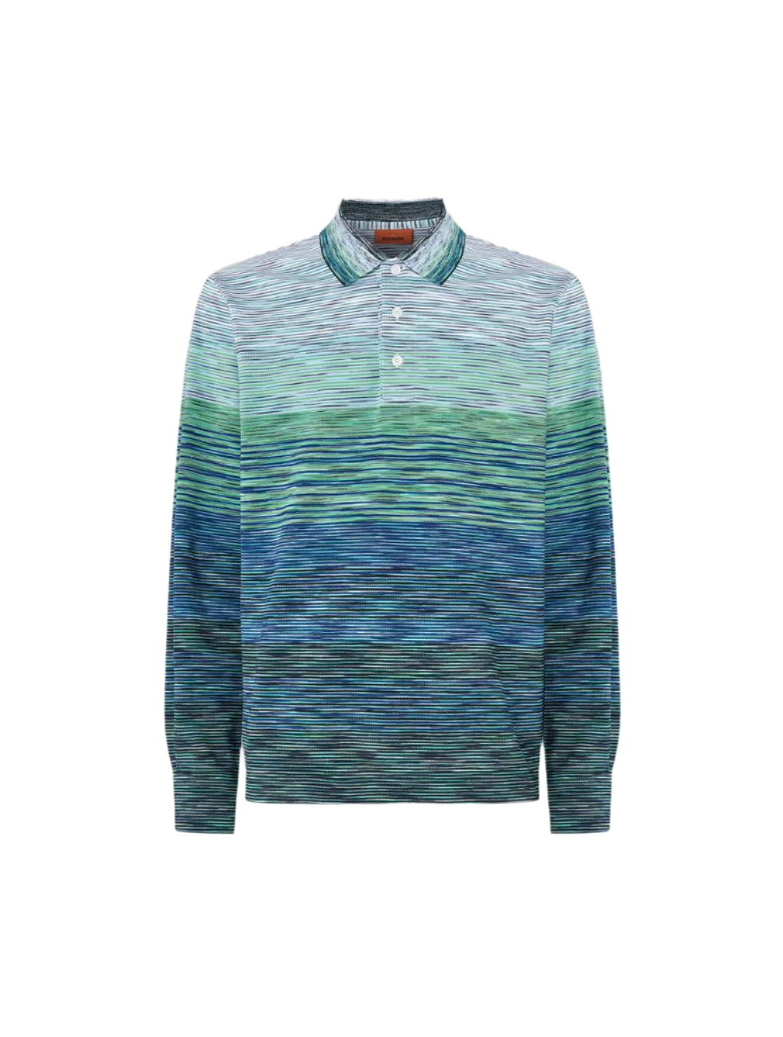 Missoni Long Sleeve Spacedye Polo - Light Grey/Pastel